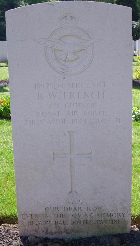 Sgt Ronald Wilfred French<br/><br /><br />died April 23rd, 1944